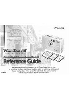 Canon PowerShot A5 manual. Camera Instructions.